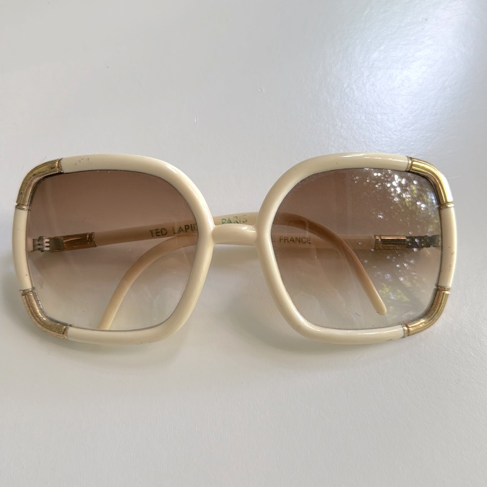 Ted Lapidus Paris Sunglases white and gold